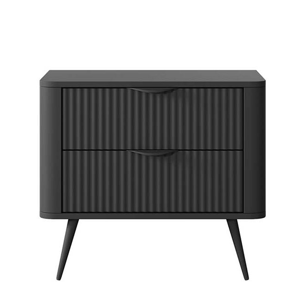 Тумба прикроватная Лагуна (Lante) 2ш черный 63x38x55 см